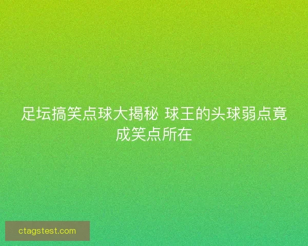 足坛搞笑点球大揭秘 球王的头球弱点竟成笑点所在